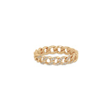 Zoë Chicco 14k Rose Gold Pavé Diamond Solid Medium Curb Chain Band Ring