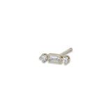 Zoë Chicco 14k White Gold Baguette & 2 Prong Diamond Stud Earring