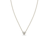 Zoë Chicco 14k White Gold Princess & Prong Diamond Heart Shape Necklace