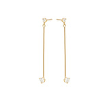 Zoë Chicco 14k Gold Mixed Prong Diamond Long Bar Drop Earrings