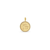 Zoë Chicco 14k Gold Medium Mantra with Diamond Border Clip On Charm Pendant