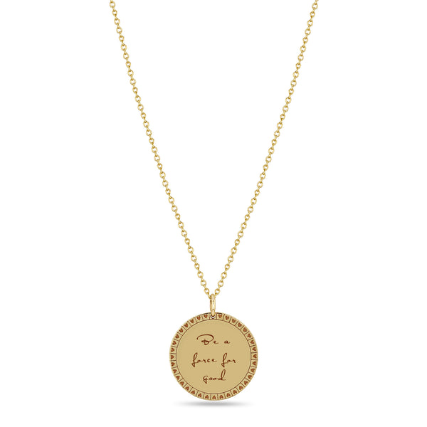 Zoë Chicco 14k Gold Medium "Be a force for good" Mantra Necklace