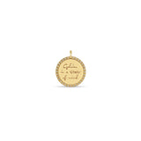 Zoë Chicco 14k Gold Medium Mantra with Diamond Border Charm Pendant