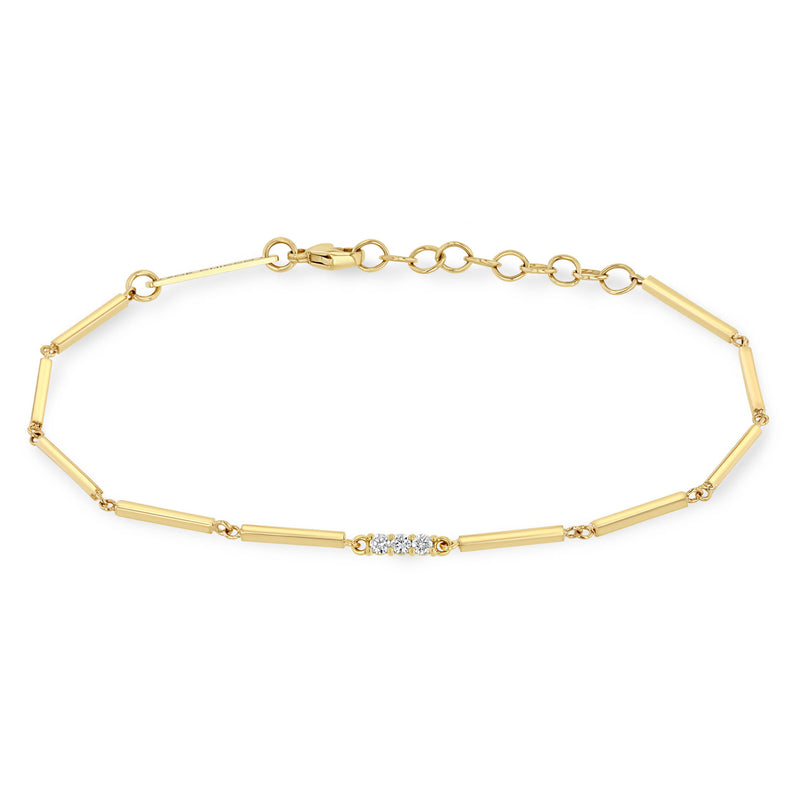 Zoë Chicco 14k Gold Single Diamond Bar Gold Linked Bar Bracelet