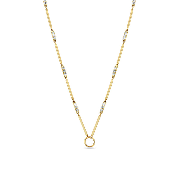 Zoë Chicco 14k Mixed Gold & Diamond Bar Circle Necklace