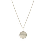Zoë Chicco 14k Gold Medium Pavé Diamond Line Disc Pendant Necklace