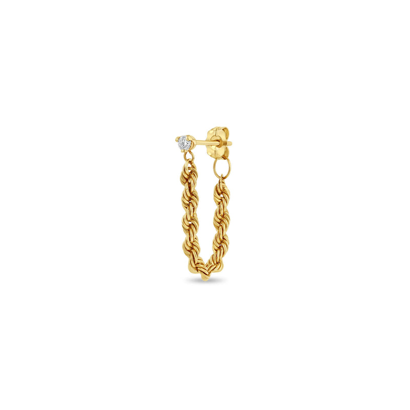 Single Zoë Chicco 14k Gold Medium Rope Chain Huggie Earring