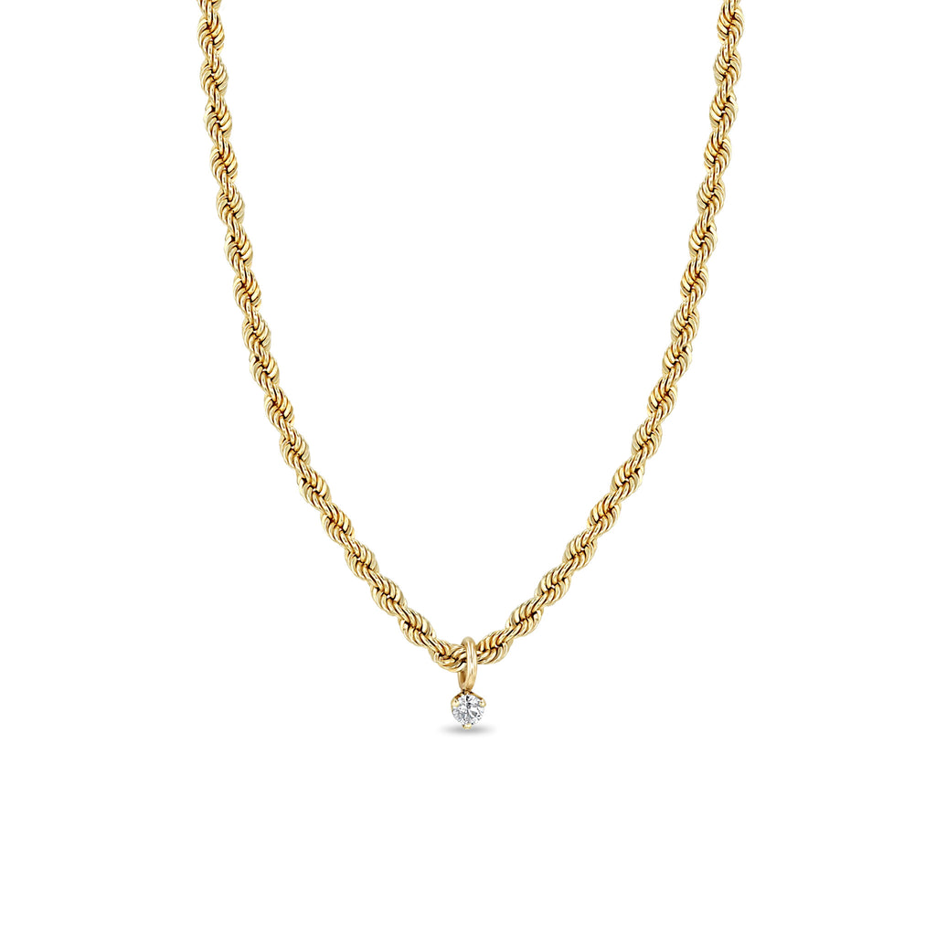 4mm 14K White Gold Men's Diamond-Cut Rope Chain Necklace | GoldenMine.com