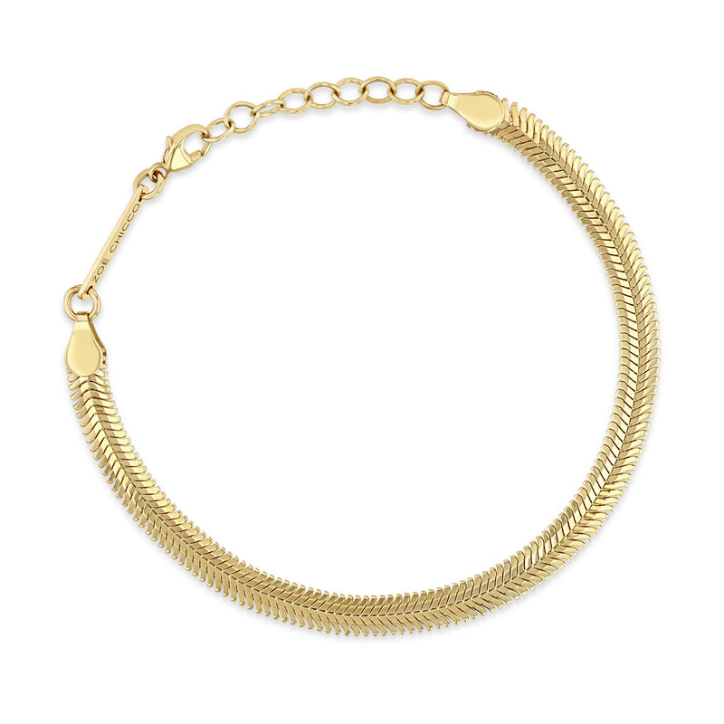 top down view of a Zoë Chicco 14k Gold Medium Snake Chain Bracelet