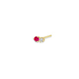 Single Zoë Chicco 14k Gold Mixed Prong Pink Sapphire & Diamond Stud Earrings