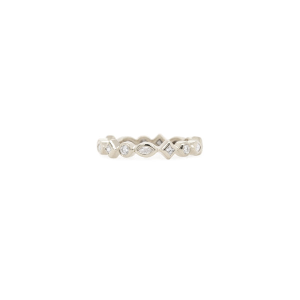 Zoë Chicco 14kt Gold Bezel Set Mixed Diamond Eternity Band