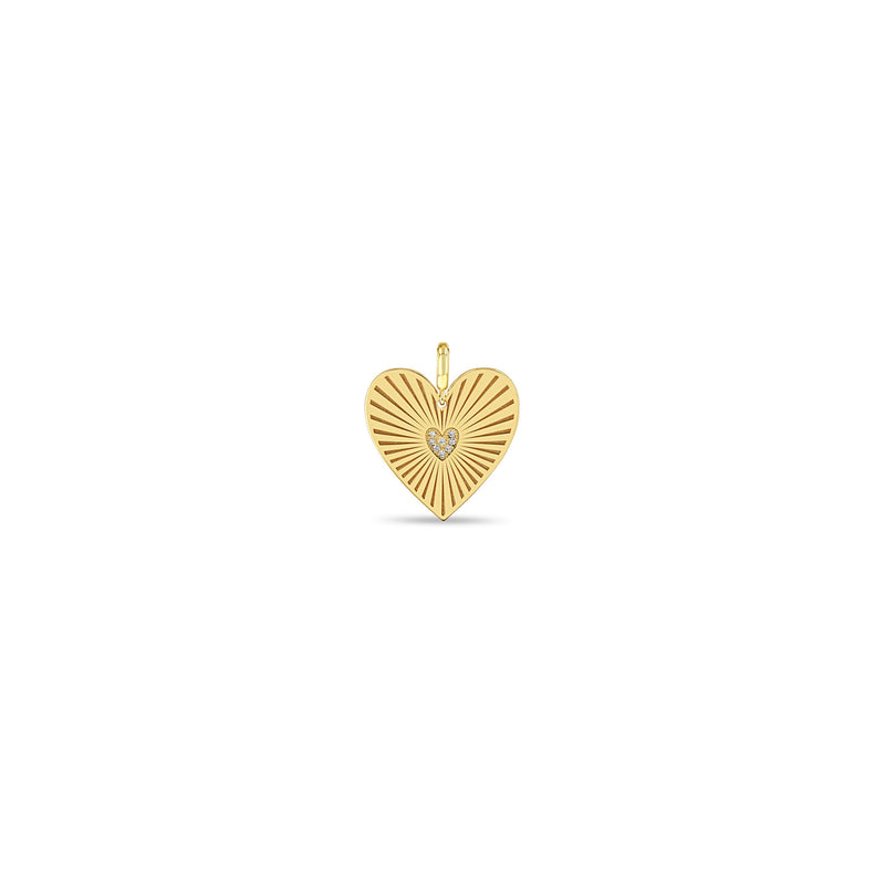 Zoë Chicco 14k Gold Medium Pavé Diamond Radiant Heart Medallion Clip On Charm Pendant