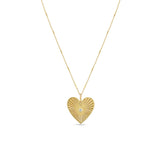 Zoë Chicco 14k Yellow Gold Medium Radiant Heart Diamond Bezel Medallion Necklace