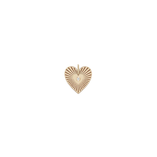 Zoë Chicco 14k Yellow Gold Medium Radiant Heart Diamond Bezel Medallion Charm Pendant