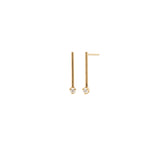 Zoë Chicco 14kt Short Bar & Prong Diamond Matchstick Earrings