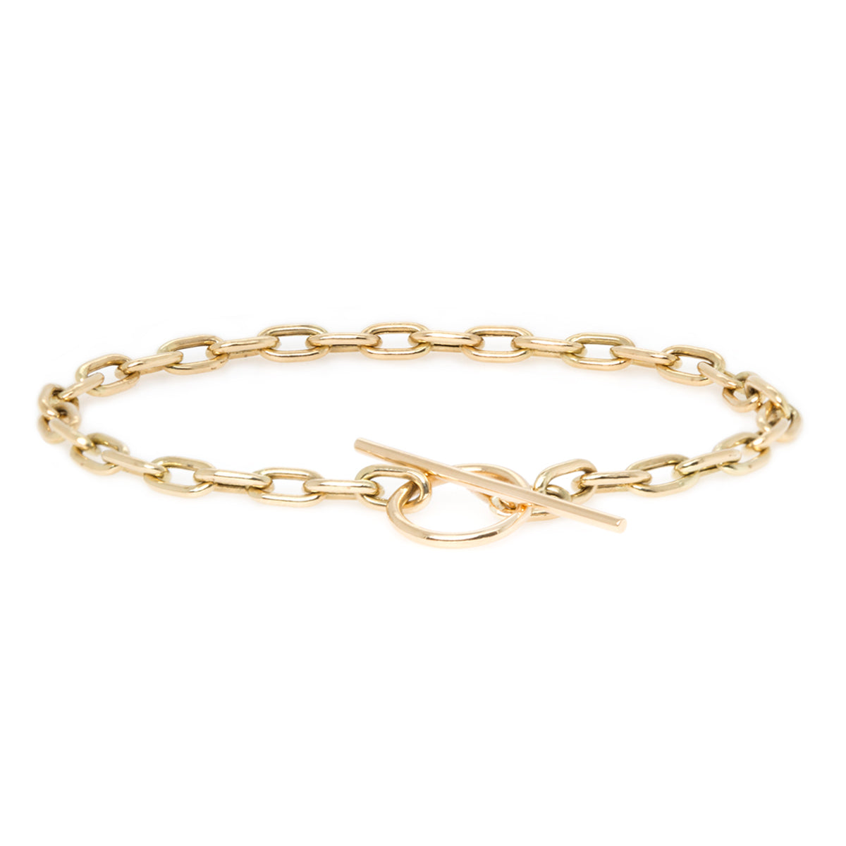 Zoë Chicco 14k Gold Medium Square Oval Link Chain Toggle Bracelet – ZOË ...