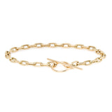 Zoë Chicco 14k Gold Medium Square Oval Link Chain Toggle Bracelet