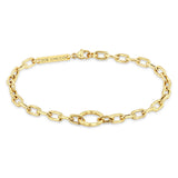 Zoë Chicco 14k Gold Circle Medium Square Oval Link Chain Bracelet