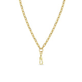 Zoë Chicco 14k Gold Medium Square Oval Chain Necklace with Fob Clasp Drop