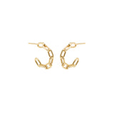 Zoë Chicco 14k Gold Medium Square Oval Link Chain Huggie Hoop Earrings