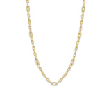 Zoë Chicco 14kt Gold Medium Square Multi Pave Link Chain Necklace