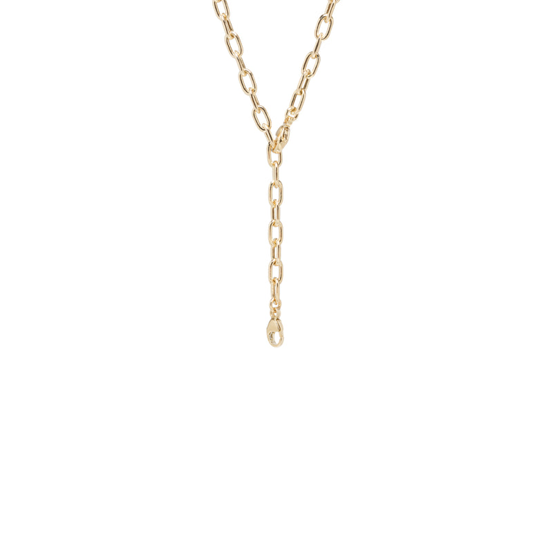 14k gold medium square oval link chain with two lobster clasps