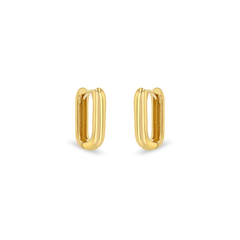 Zoë Chicco 14k Gold Thick Medium Oval Hinge Hoop Earrings