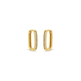 Zoë Chicco 14k Gold Pavé Diamond Thick Medium Oval Hinge Hoop Earrings