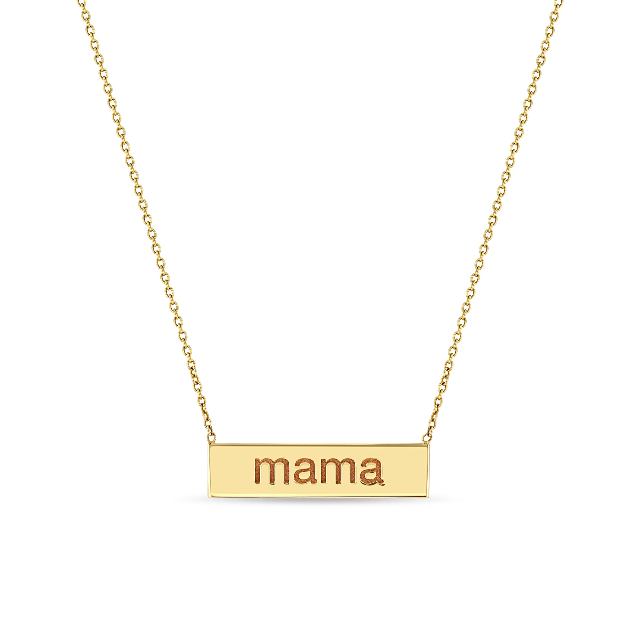 Zoë Chicco 14kt Gold Engraved Nameplate Necklace