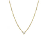 Zoë Chicco One of a Kind 14k Gold Shield Diamond on Small Curb Chain Necklace