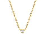 Zoë Chicco One of a Kind 14k Gold Hexagon Rose Cut Diamond on Medium Curb Chain Necklace