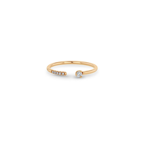 Zoë Chicco 14k Gold Prong & Pavé Diamond Open Ring