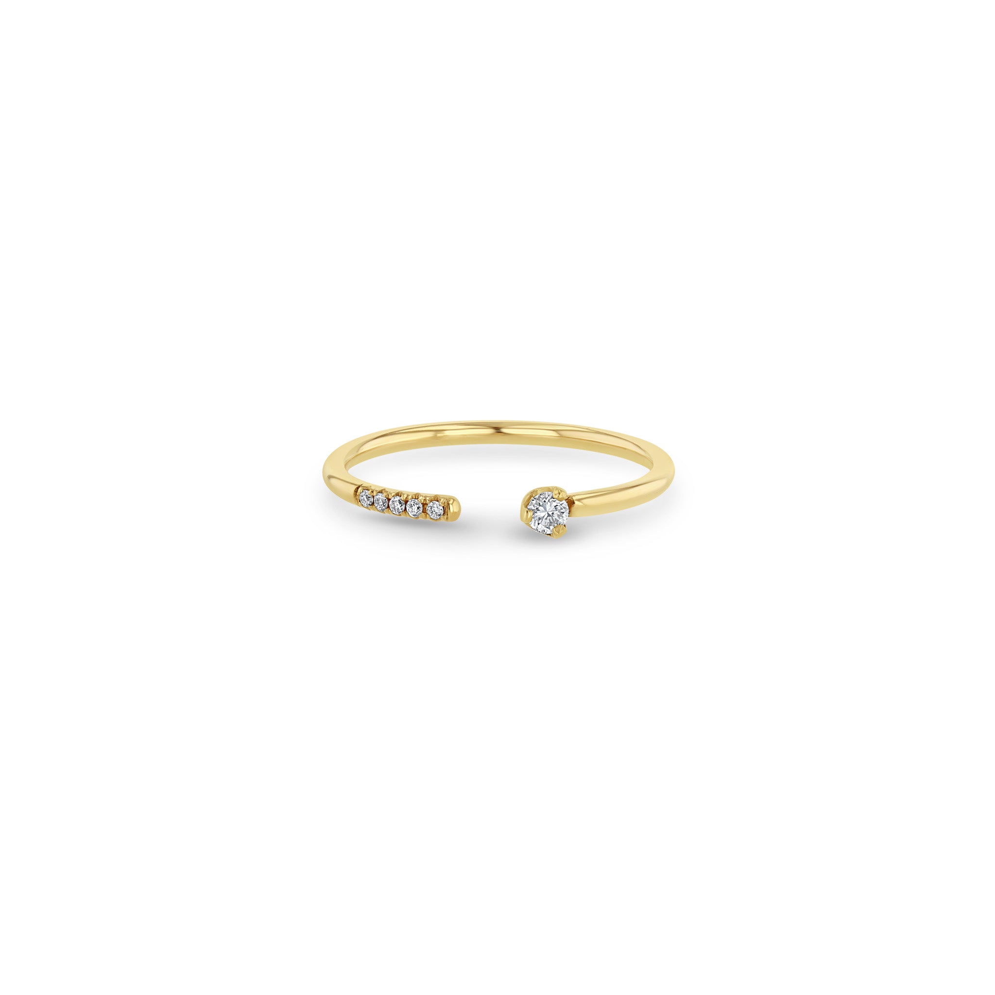 Zoë Chicco 14k Gold Prong & Pavé Diamond Open Ring
