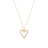 Zoë Chicco 14k Rose Gold Prong Diamond Open Heart Pendant Necklace