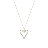 Zoë Chicco 14k White Gold Prong Diamond Open Heart Pendant Necklace