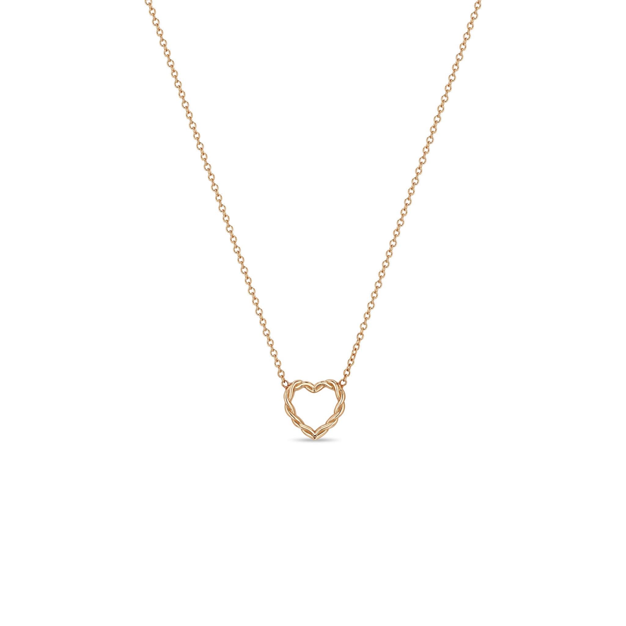 14k Gold Small Twisted Heart Necklace