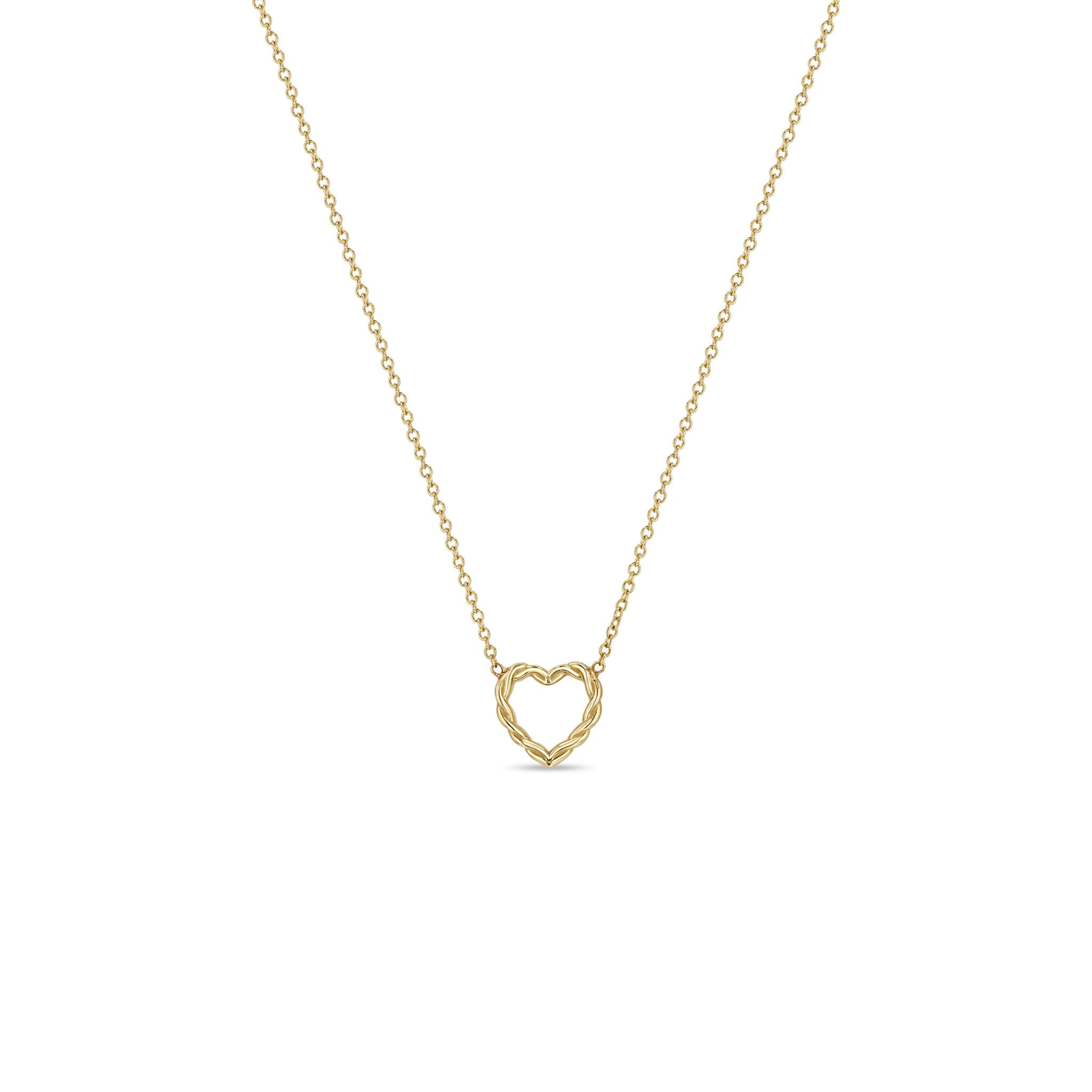 14k Gold Small Twisted Heart Necklace