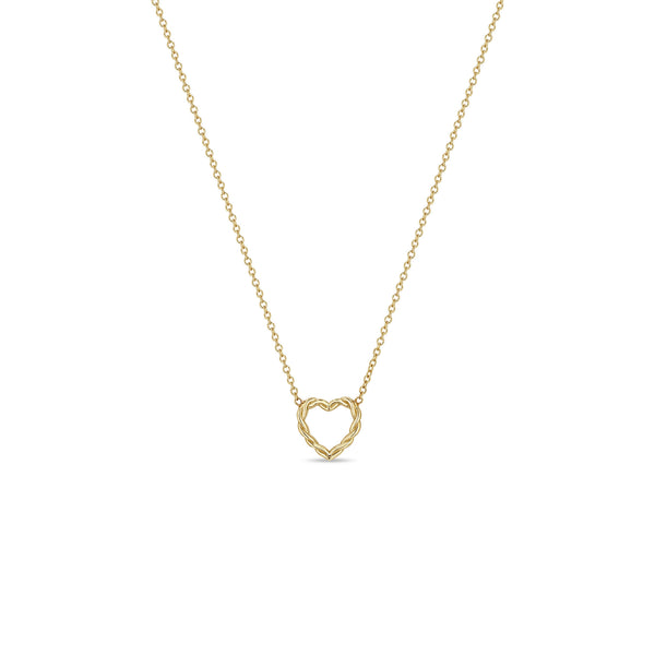14k Gold Small Twisted Heart Necklace