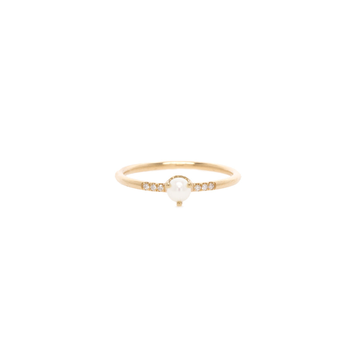 Zoe Chicco 14kt Gold Prong Pearl & French Pavé Diamond Ring – ZOË CHICCO