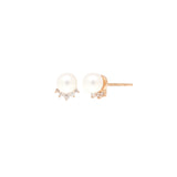 Zoe Chicco 14k Rose Gold Pearl and Diamond Crown Studs