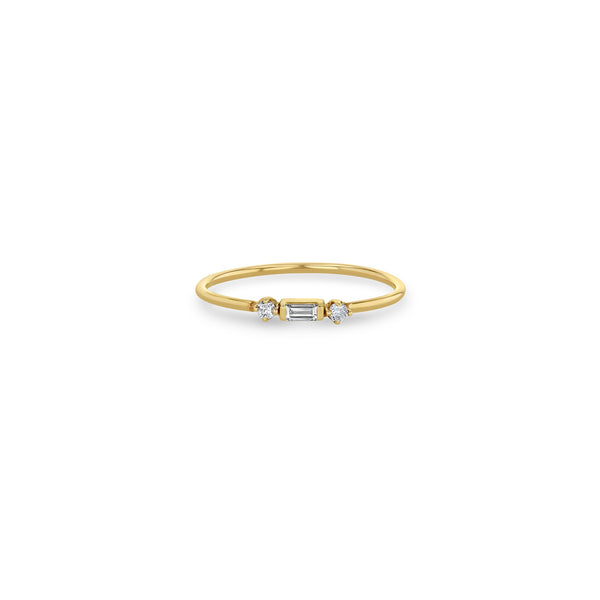 Zoë Chicco 14k Yellow Gold Baguette & 2 Prong Diamond Ring
