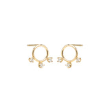 Zoë Chicco 14k Gold 3 Prong Diamond Circle Stud Earrings