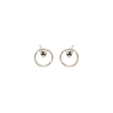 Zoë Chicco 14kt Gold Circle Black Diamond Prong Stud Earrings