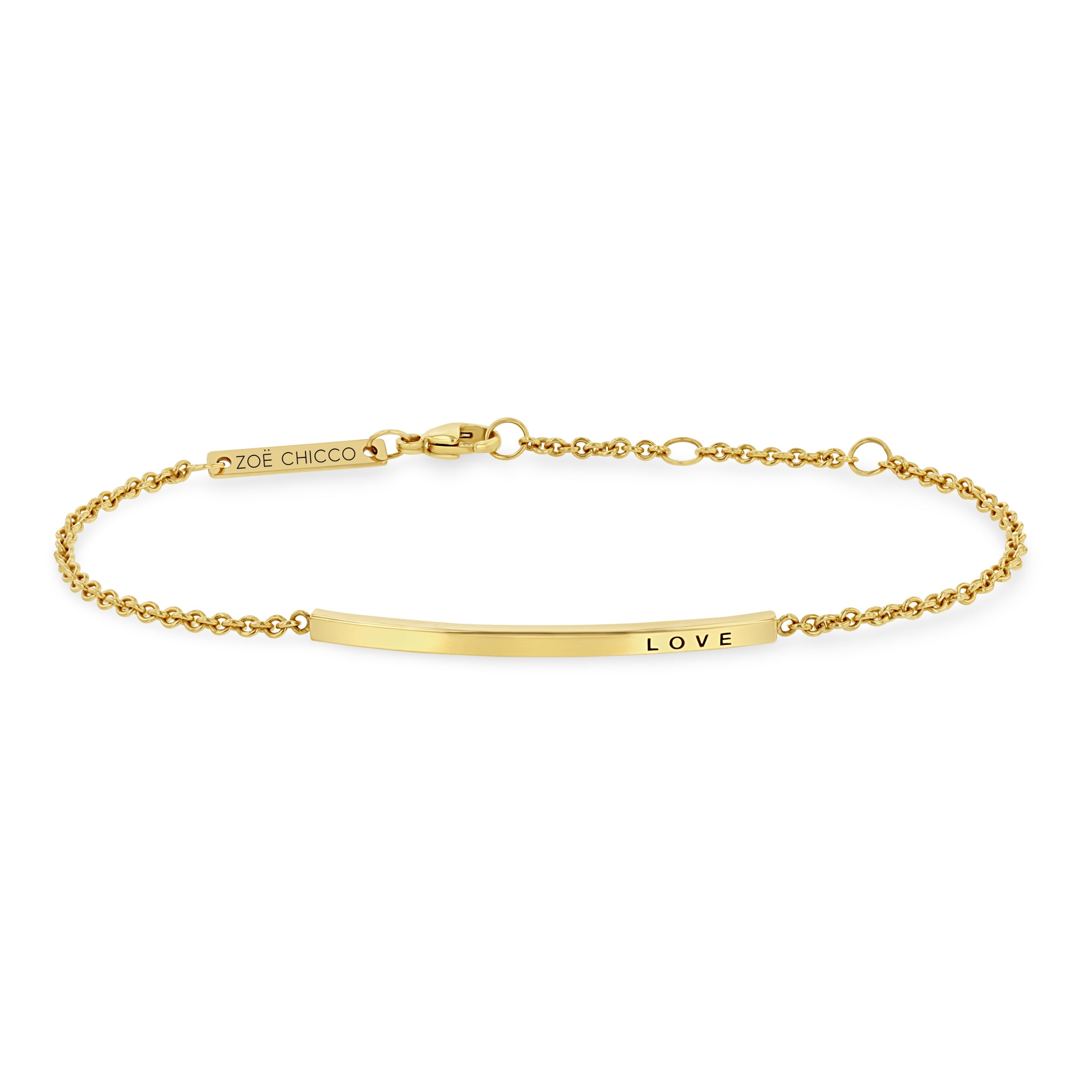 Zoë Chicco 14k Gold Thin Customizable ID Bracelet – ZOË CHICCO