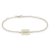 Zoë Chicco 14kt Gold Personalized Rounded Rectangle Nameplate Bracelet