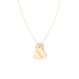 Zoe Chicco 14k Gold Love Heart Charm Necklace with Key & Diamond