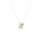 14k Gold "mama" Disc Charm Necklace with Butterfly & Pearl