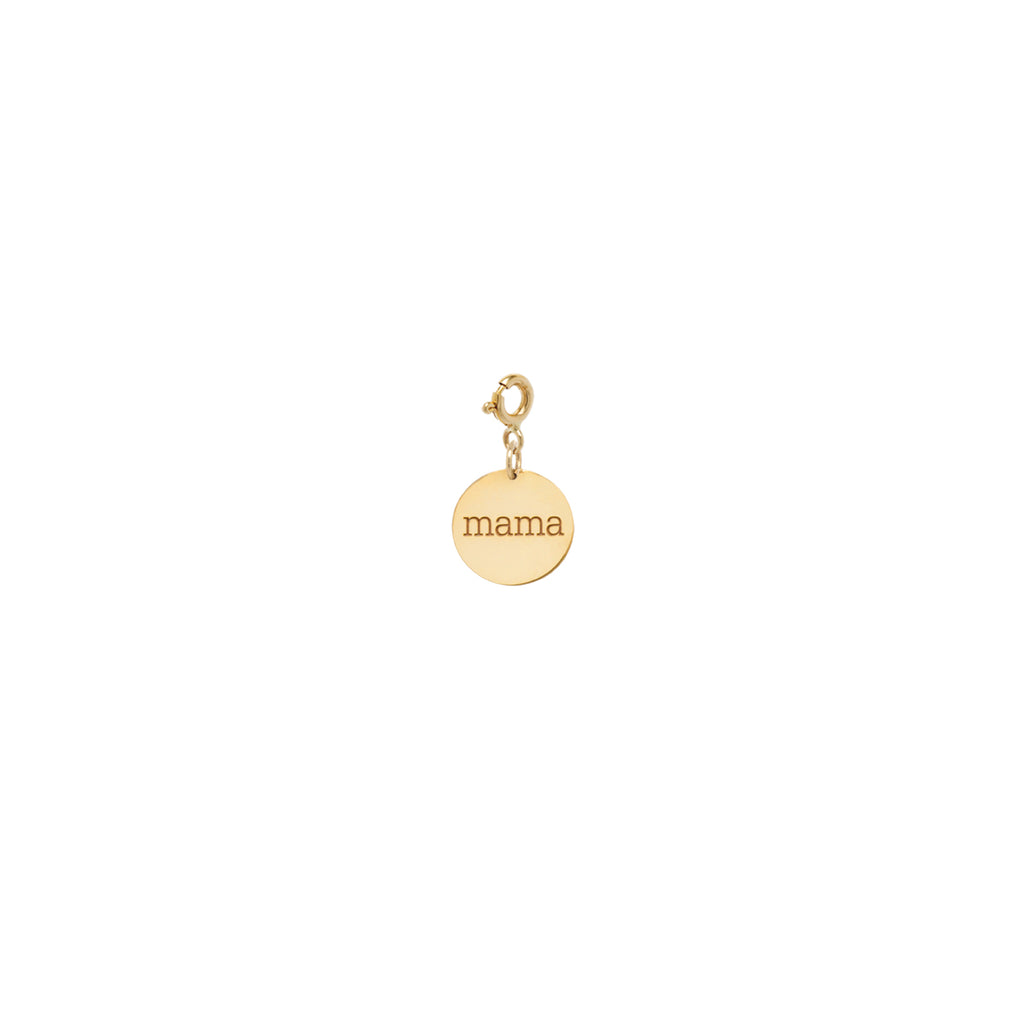 14k Small Personalized Disc Charm on Spring Ring