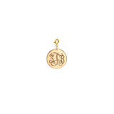 14k Monogram Medium Disc Charm on Spring Ring