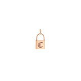 Zoë Chicco 14k Gold Old English Initial Letter Large Padlock Clip On Charm Pendant
